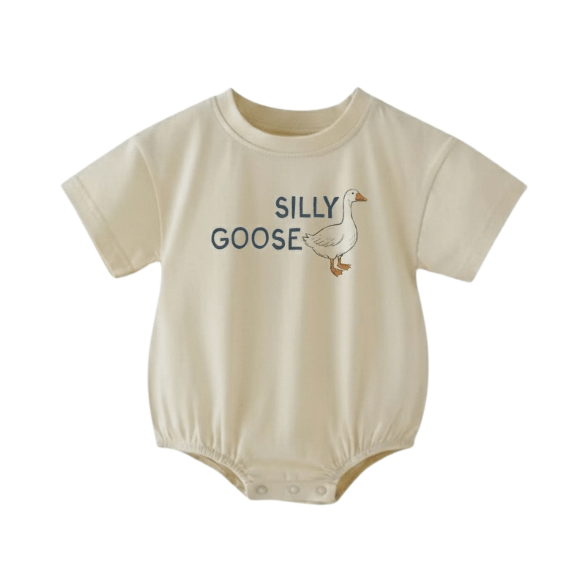 Organic Cotton Bubble Romper - Silly Goose (Green) - Bossy Beans