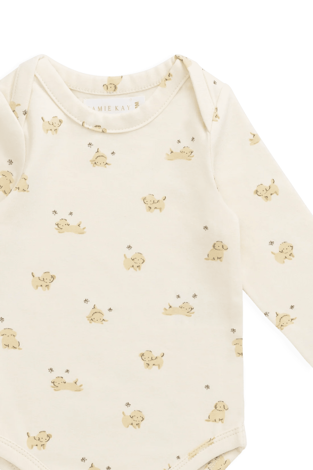Organic Cotton Cassius Long Sleeve Bodysuit - Playful Honey - Bossy Beans