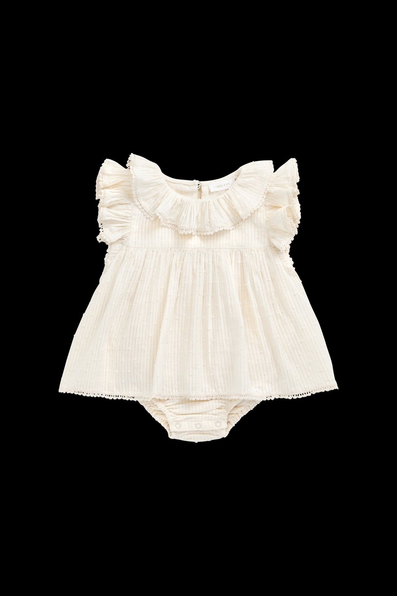 Organic Cotton Frannie Playsuit - Parchment - Bossy Beans
