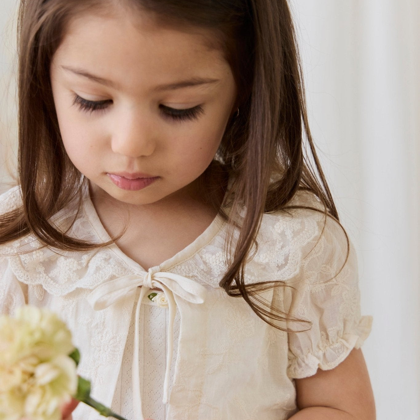 Organic Cotton Josephine Singlet - Sweet Heart Pointelle Parchment - Bossy Beans