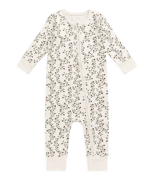 Organic Cotton Jude Onepiece - Mulberries - Bossy Beans