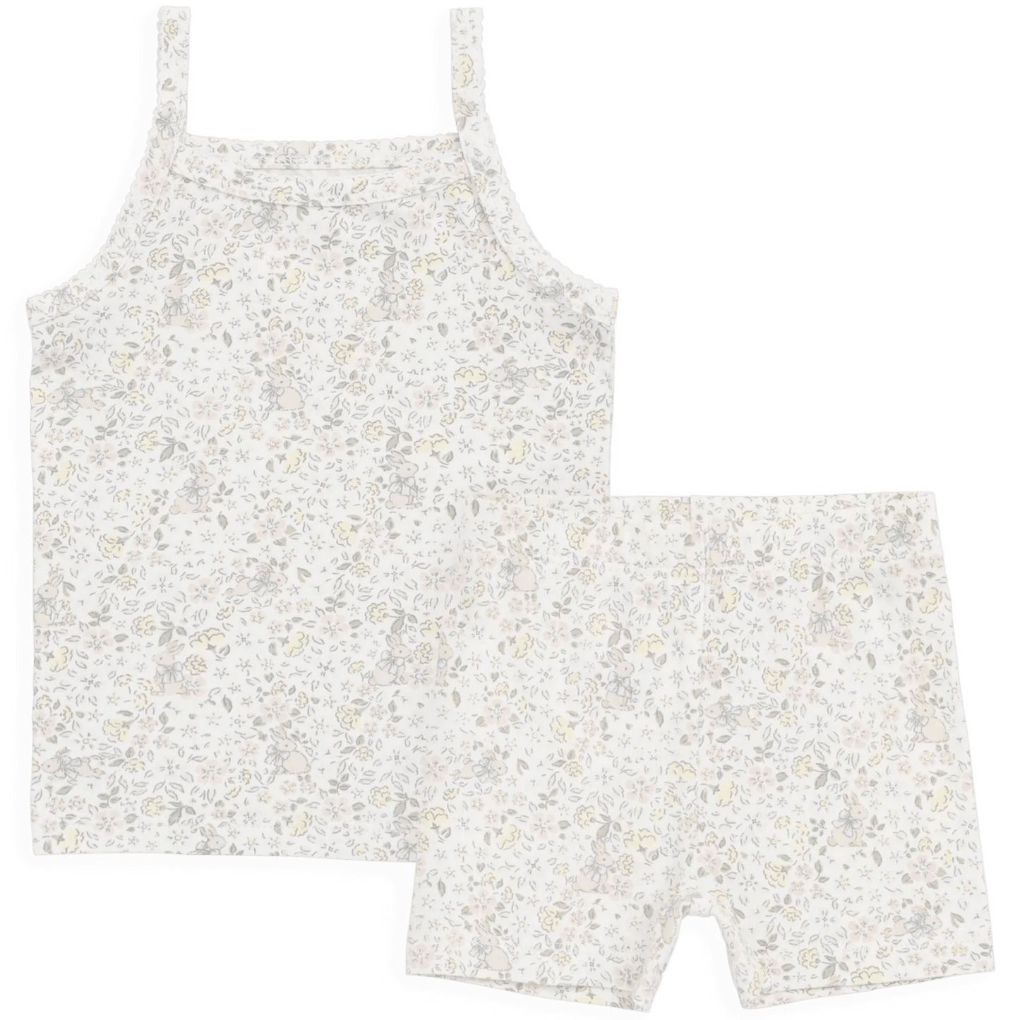 Organic Cotton Jude Singlet Pyjama Set - Cottage Garden - Bossy Beans