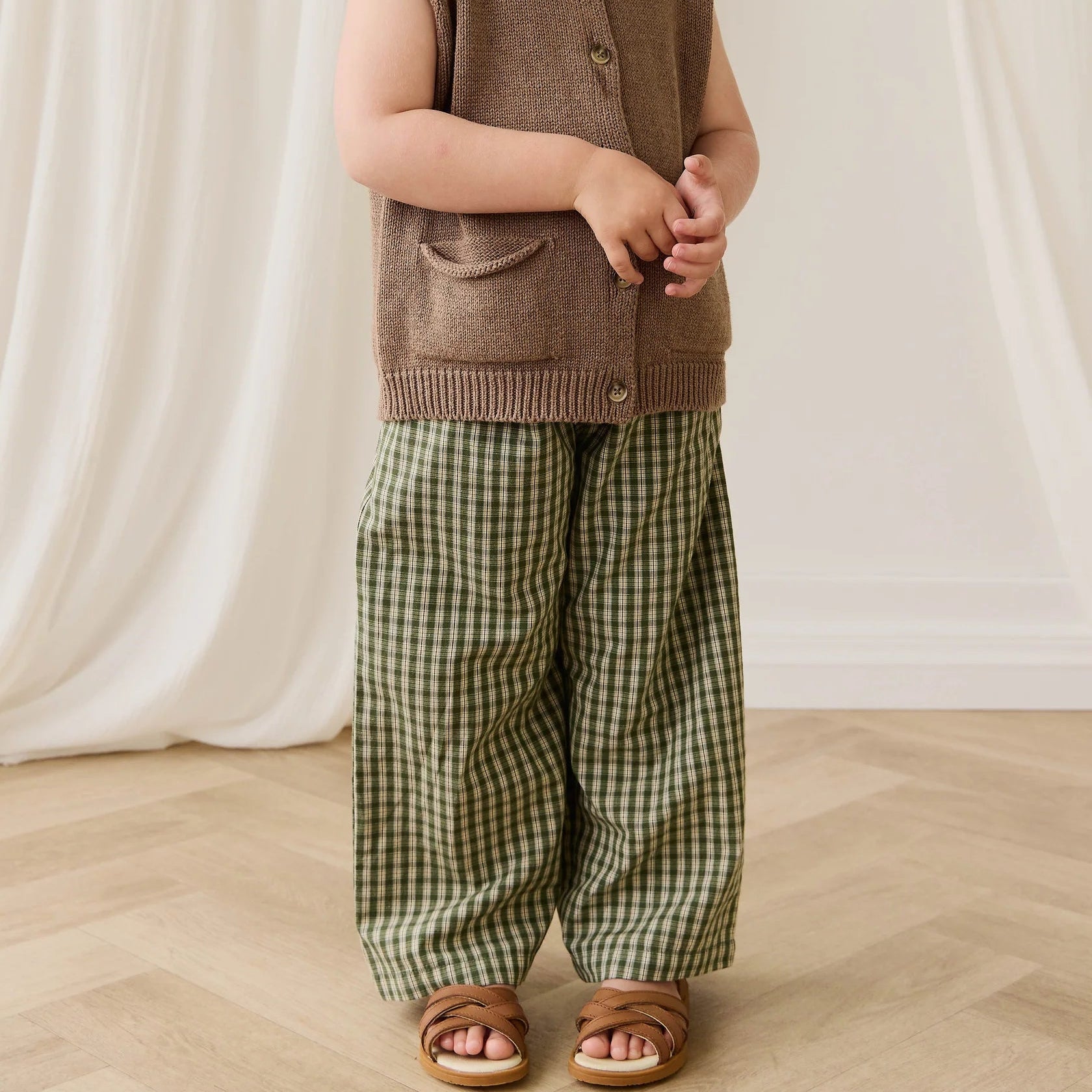 Organic Cotton Kenji Pant - Ravine Check - Bossy Beans