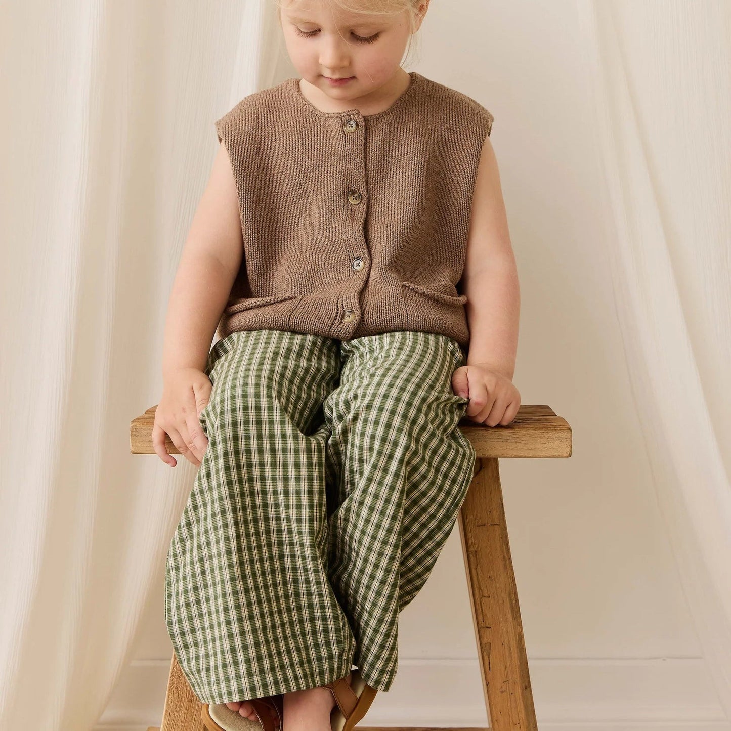 Organic Cotton Kenji Pant - Ravine Check - Bossy Beans