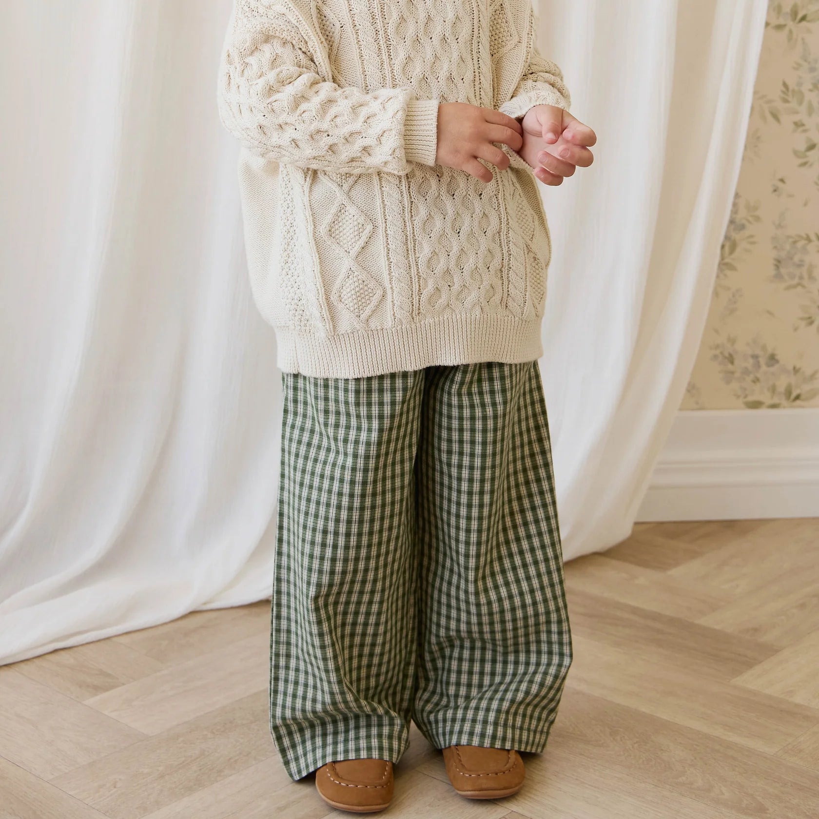 Organic Cotton Kenji Pant - Ravine Check - Bossy Beans