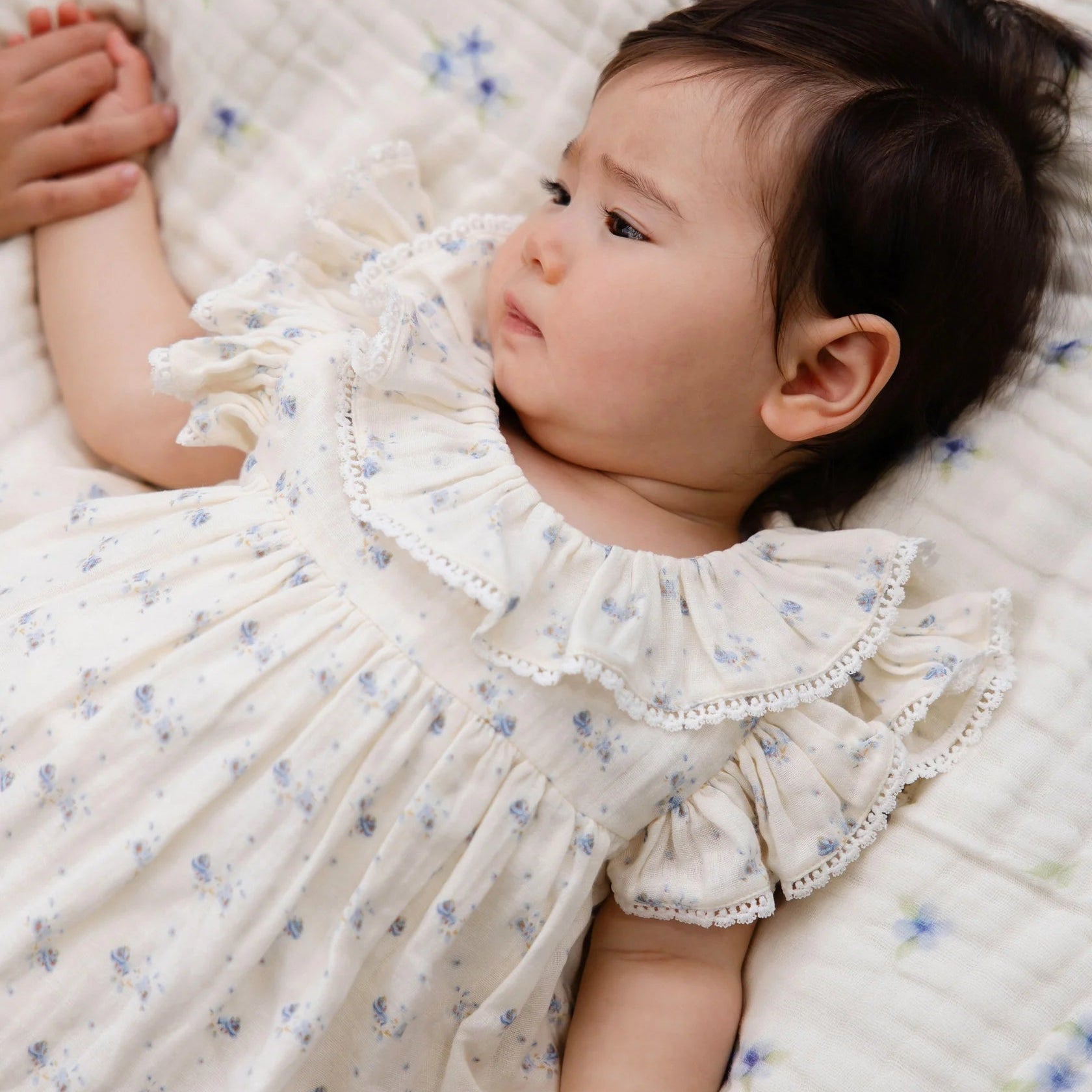 Organic Cotton Muslin Frannie Playsuit - Molly Blue - Bossy Beans