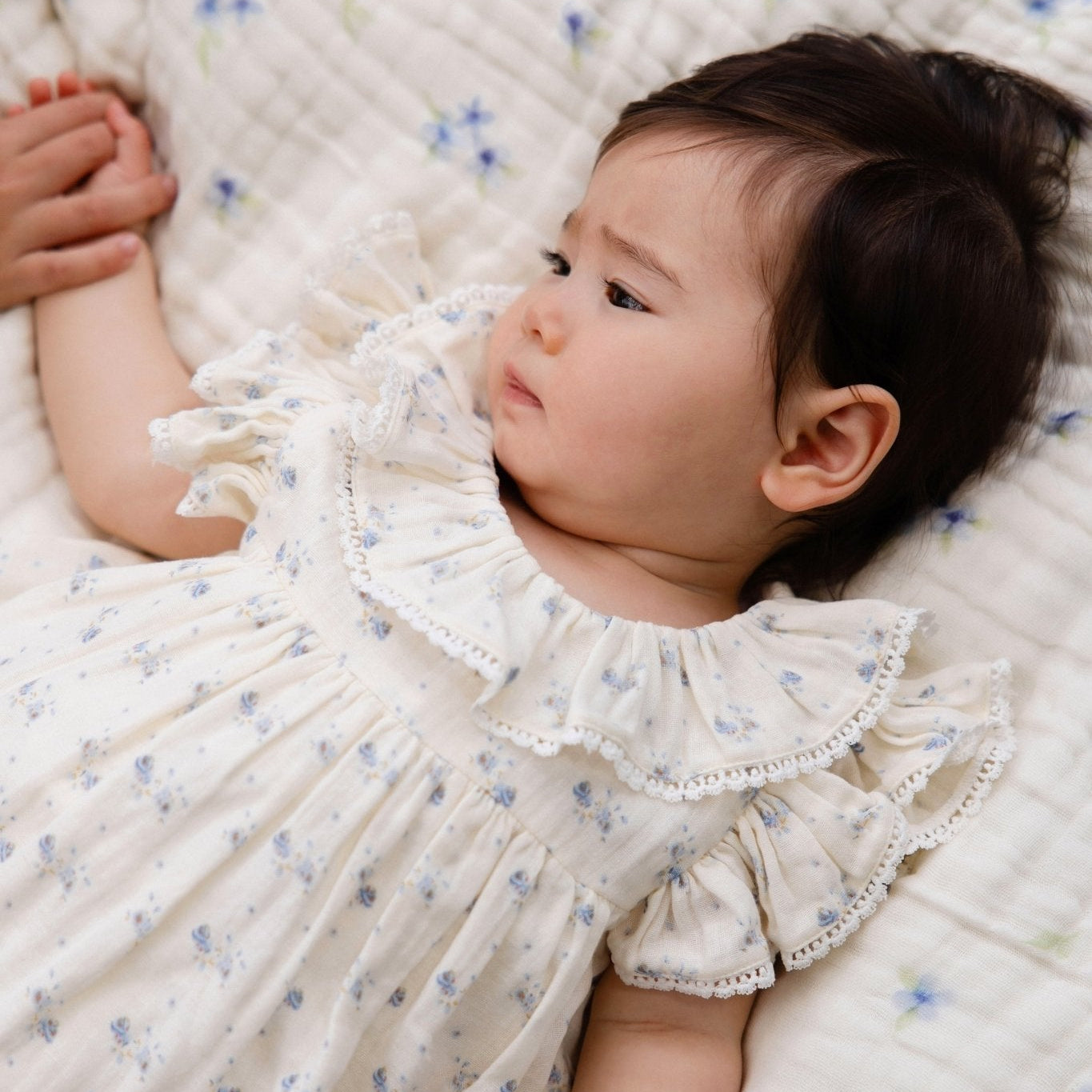 Organic Cotton Muslin Frannie Playsuit - Molly Blue - Bossy Beans