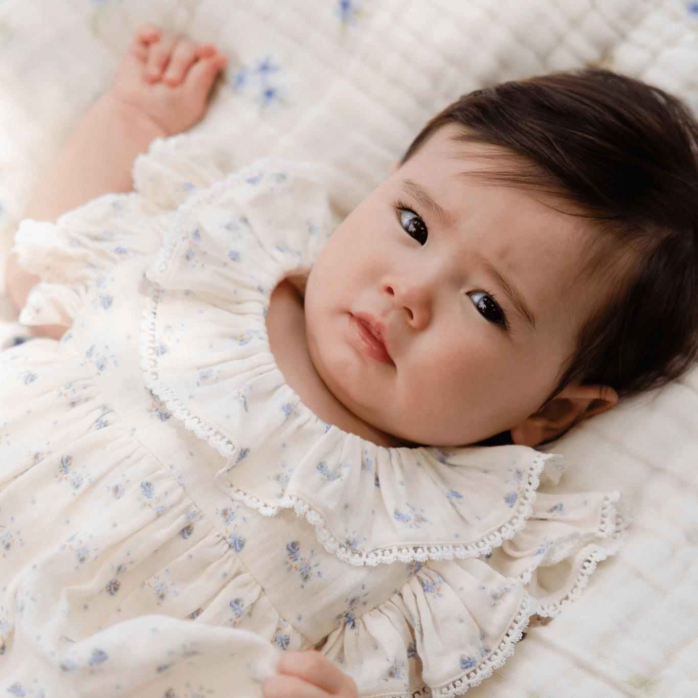 Organic Cotton Muslin Frannie Playsuit - Molly Blue - Bossy Beans