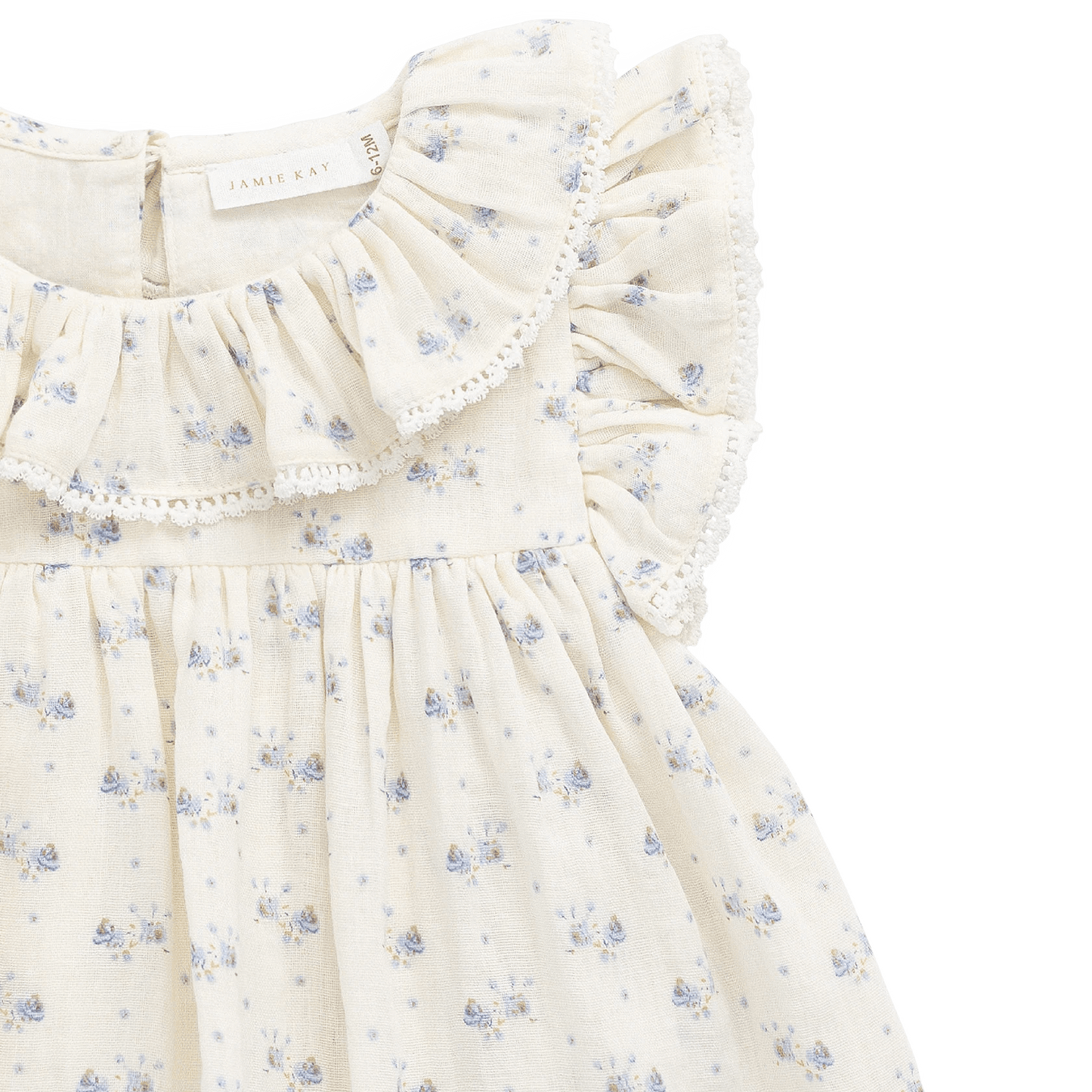 Organic Cotton Muslin Frannie Playsuit - Molly Blue - Bossy Beans