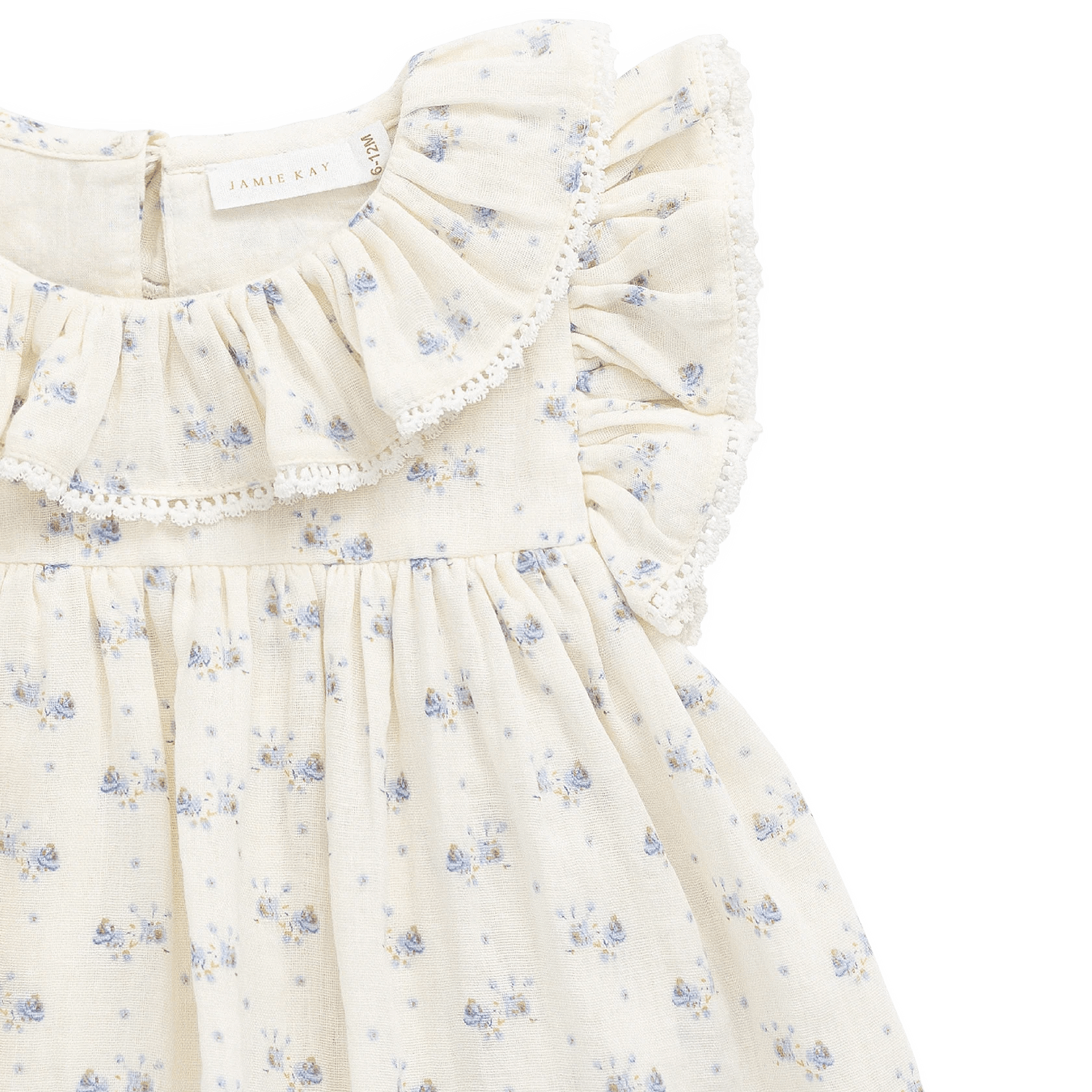 Organic Cotton Muslin Frannie Playsuit - Molly Blue - Bossy Beans