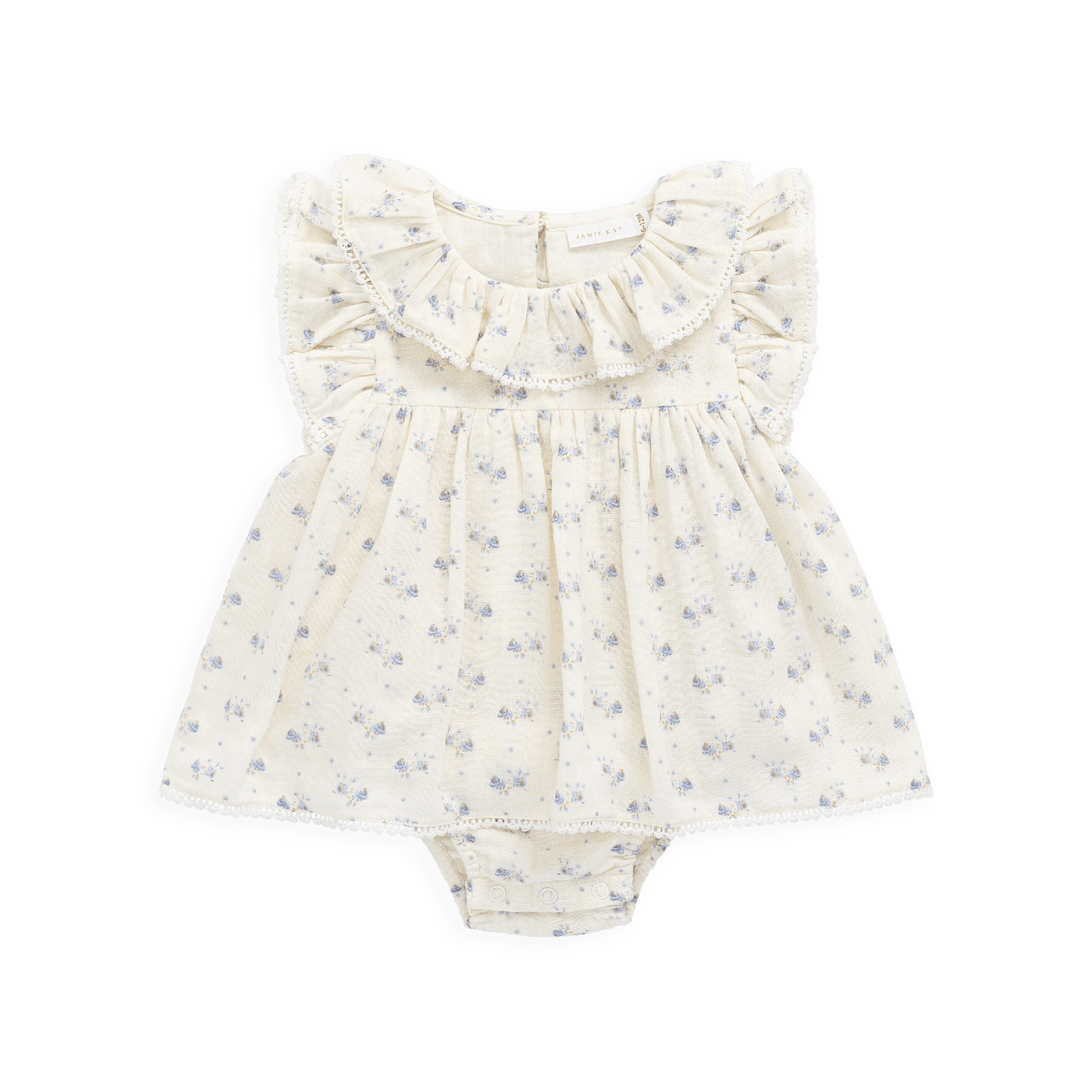 Organic Cotton Muslin Frannie Playsuit - Molly Blue - Bossy Beans