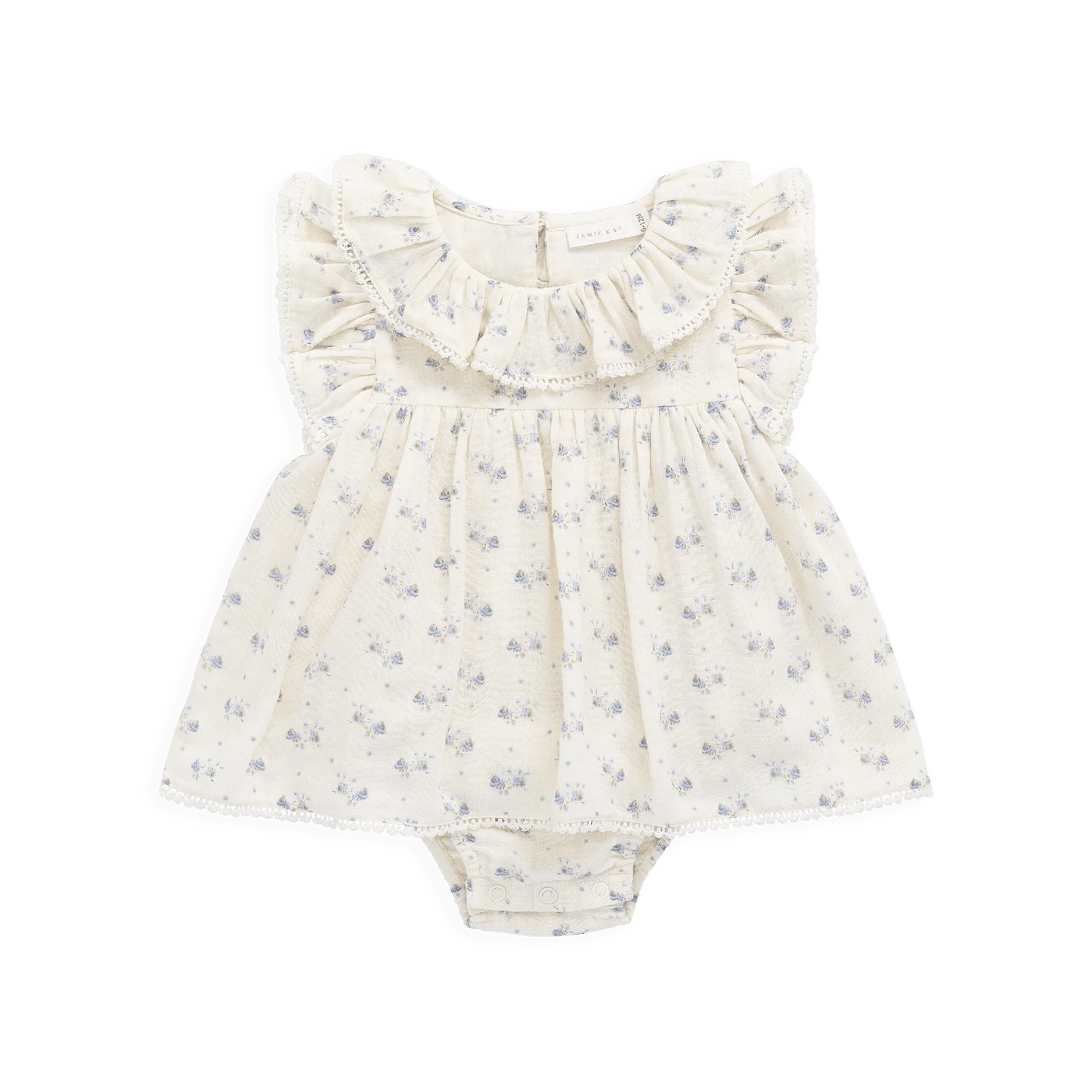 Organic Cotton Muslin Frannie Playsuit - Molly Blue - Bossy Beans