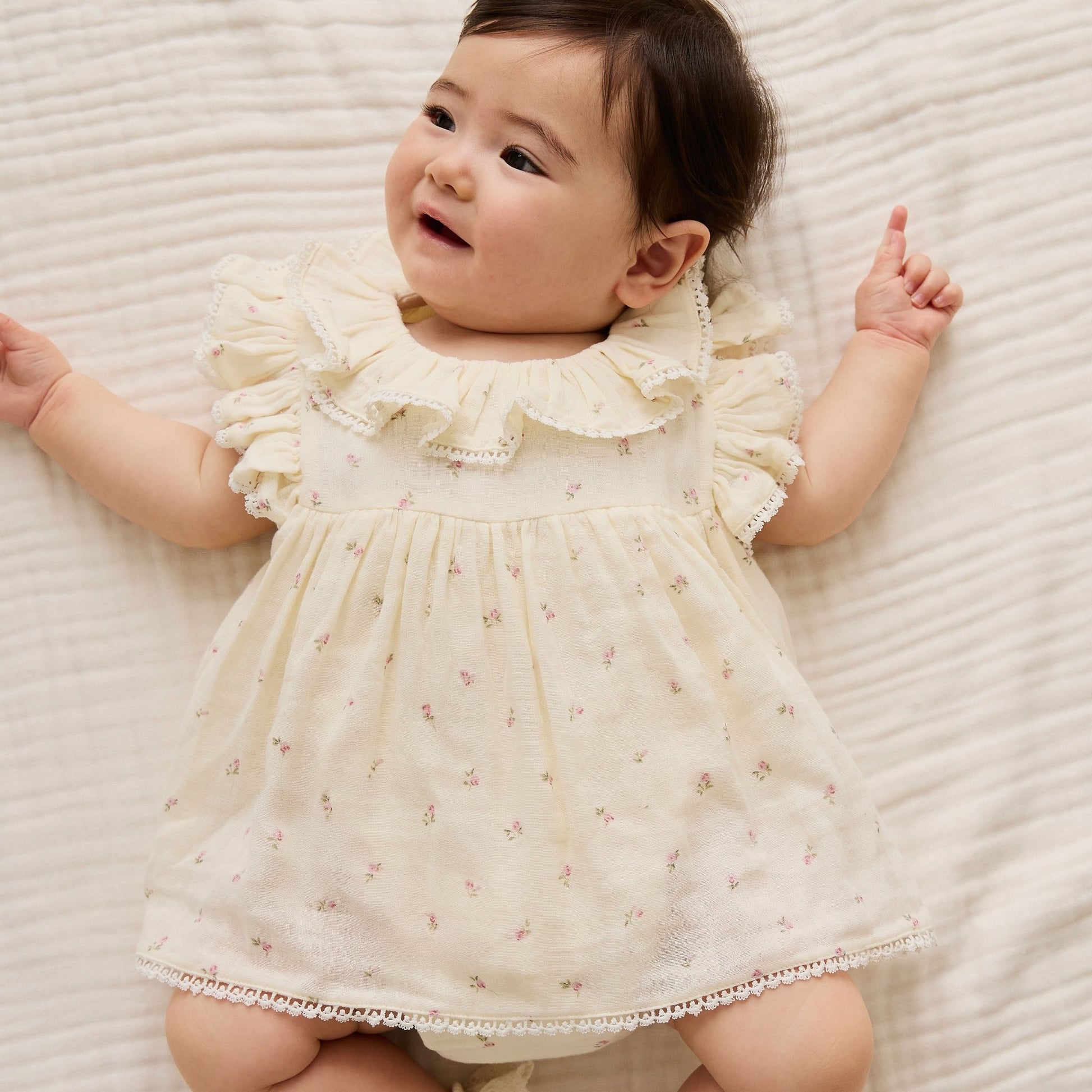 Organic Cotton Muslin Frannie Playsuit - Willow Rose - Bossy Beans