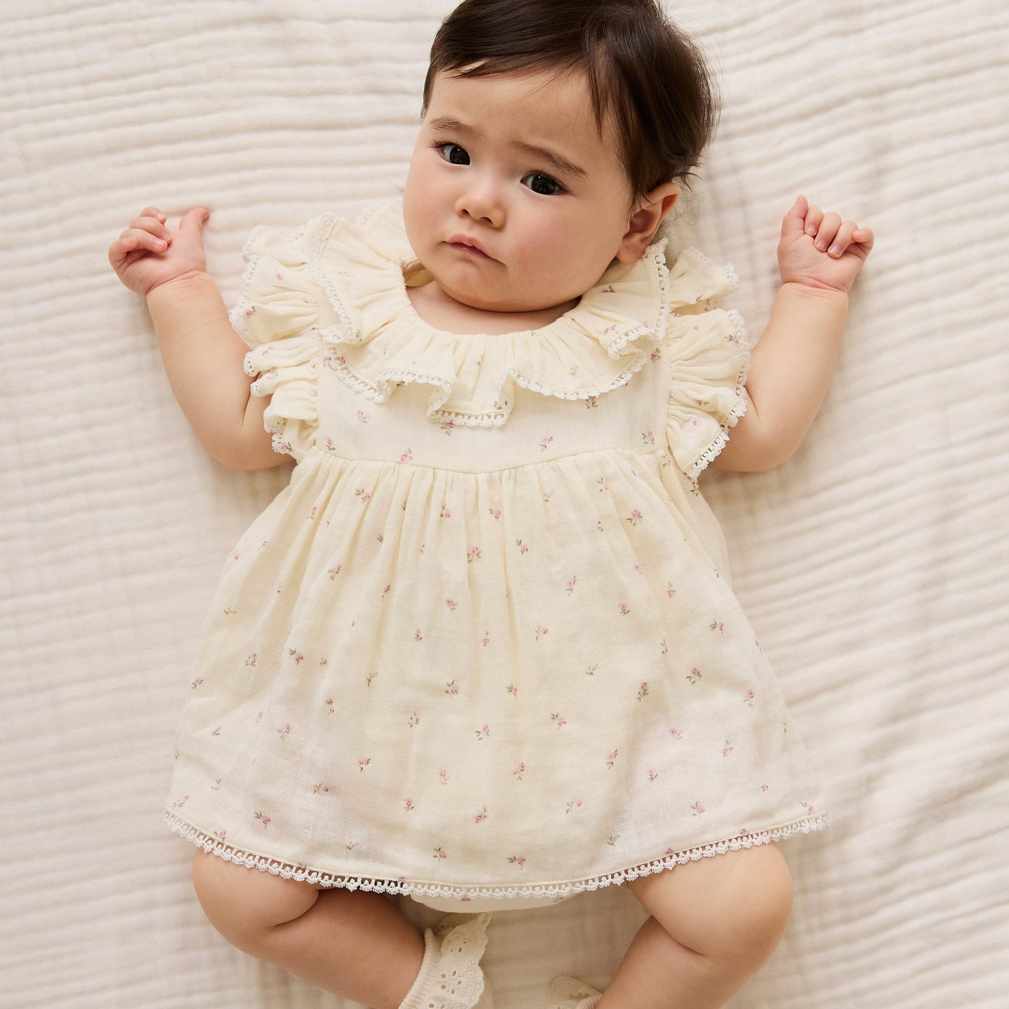 Organic Cotton Muslin Frannie Playsuit - Willow Rose - Bossy Beans