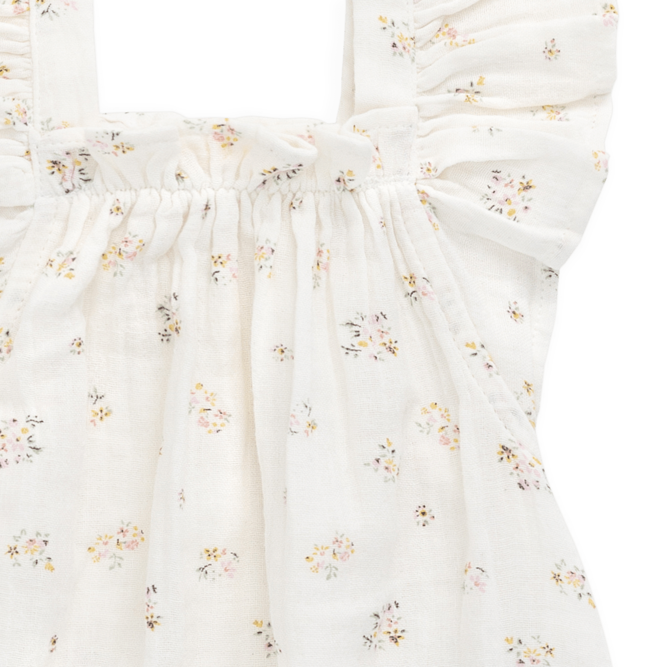 Organic Cotton Muslin Harriet Playsuit - Ayla Whisper - Bossy Beans
