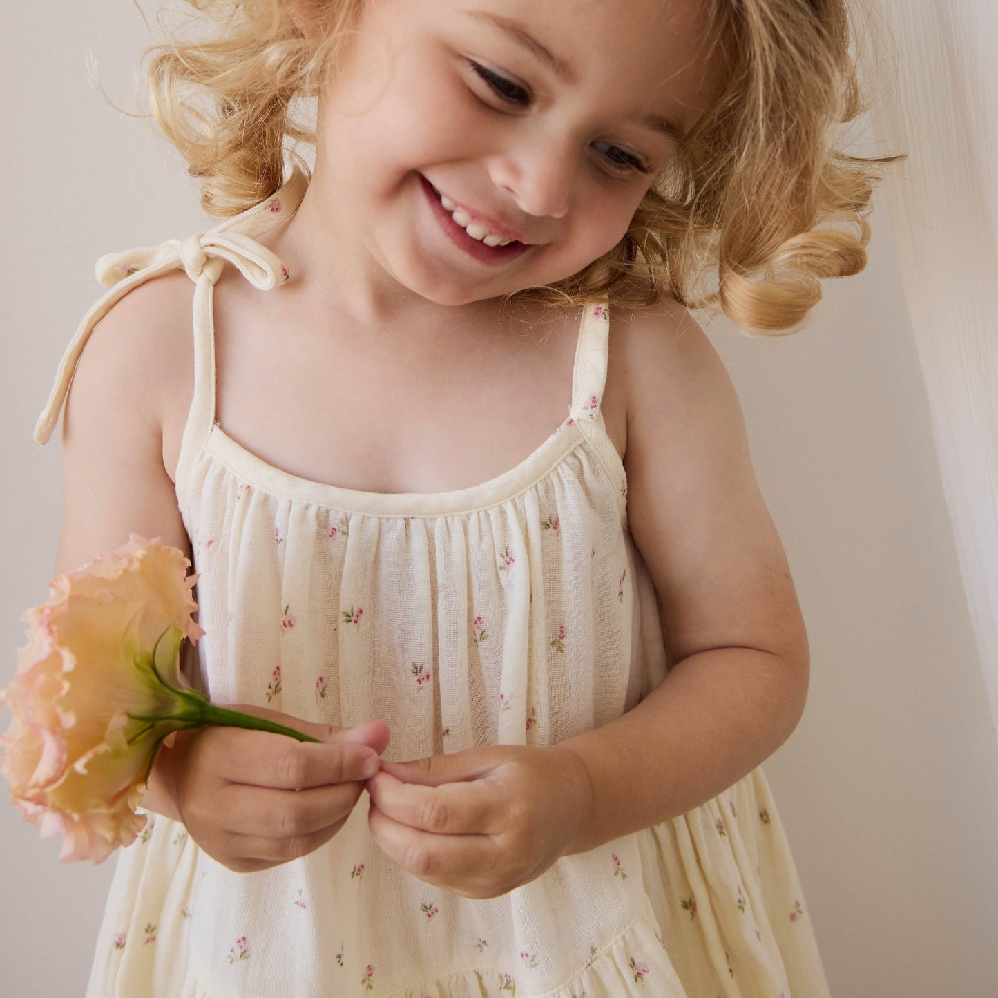 Organic Cotton Muslin Winnie Dress - Willow Rose - Bossy Beans