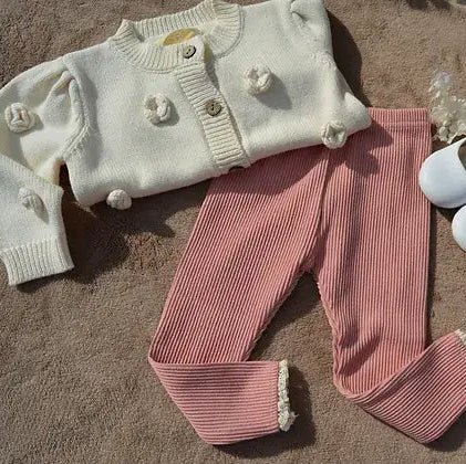 Organic Cotton Ruffle Leggings - Pink - Bossy Beans