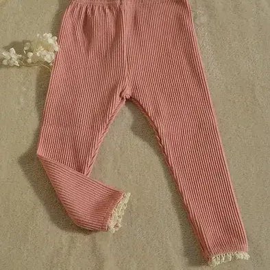 Organic Cotton Ruffle Leggings - Pink - Bossy Beans