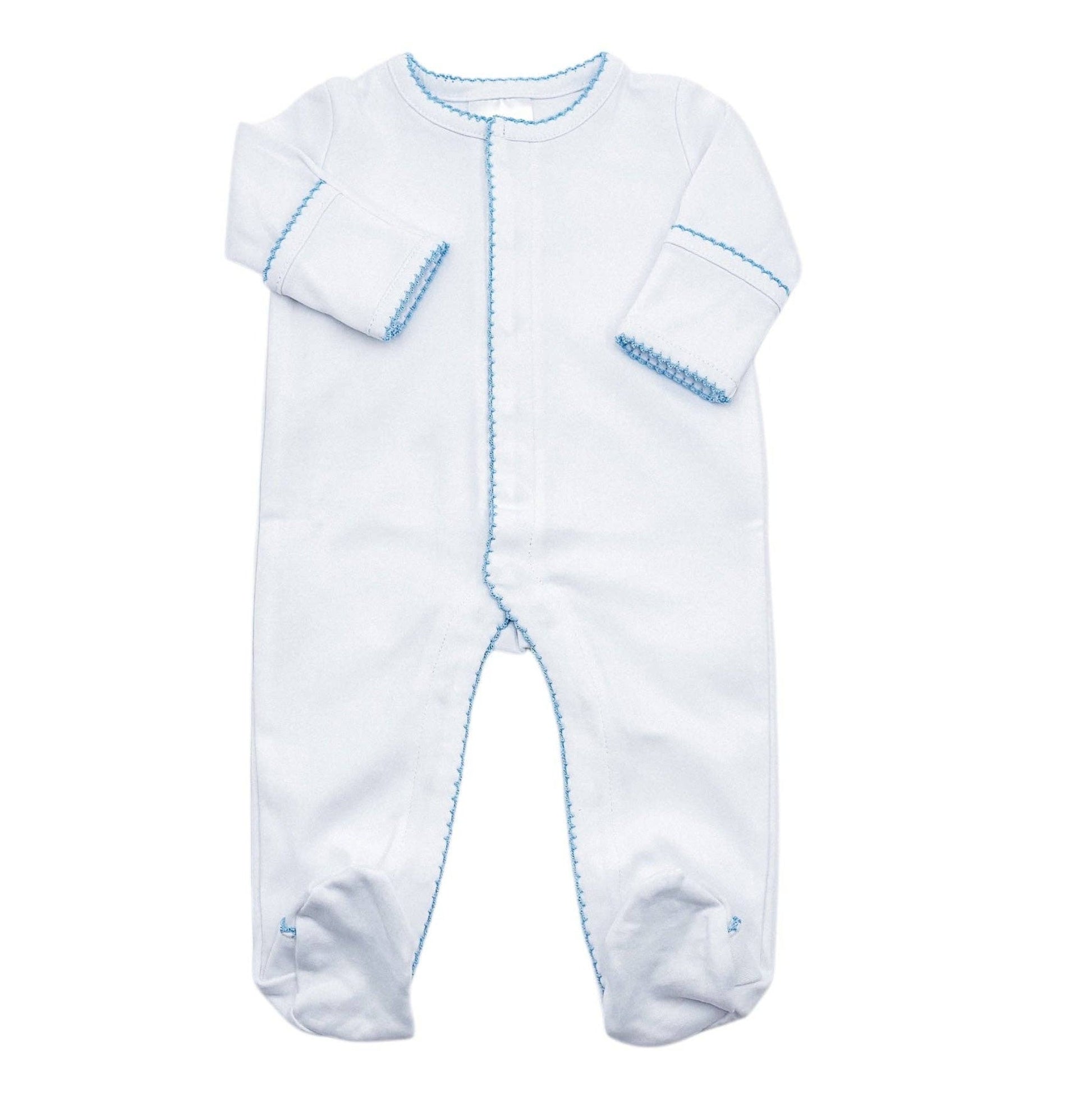 Organic Cotton Sleeper Footies - Picot Trim (assorted) - Bossy Beans
