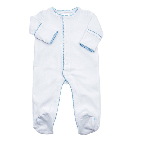 Organic Cotton Sleeper Footies - Picot Trim (assorted) - Bossy Beans