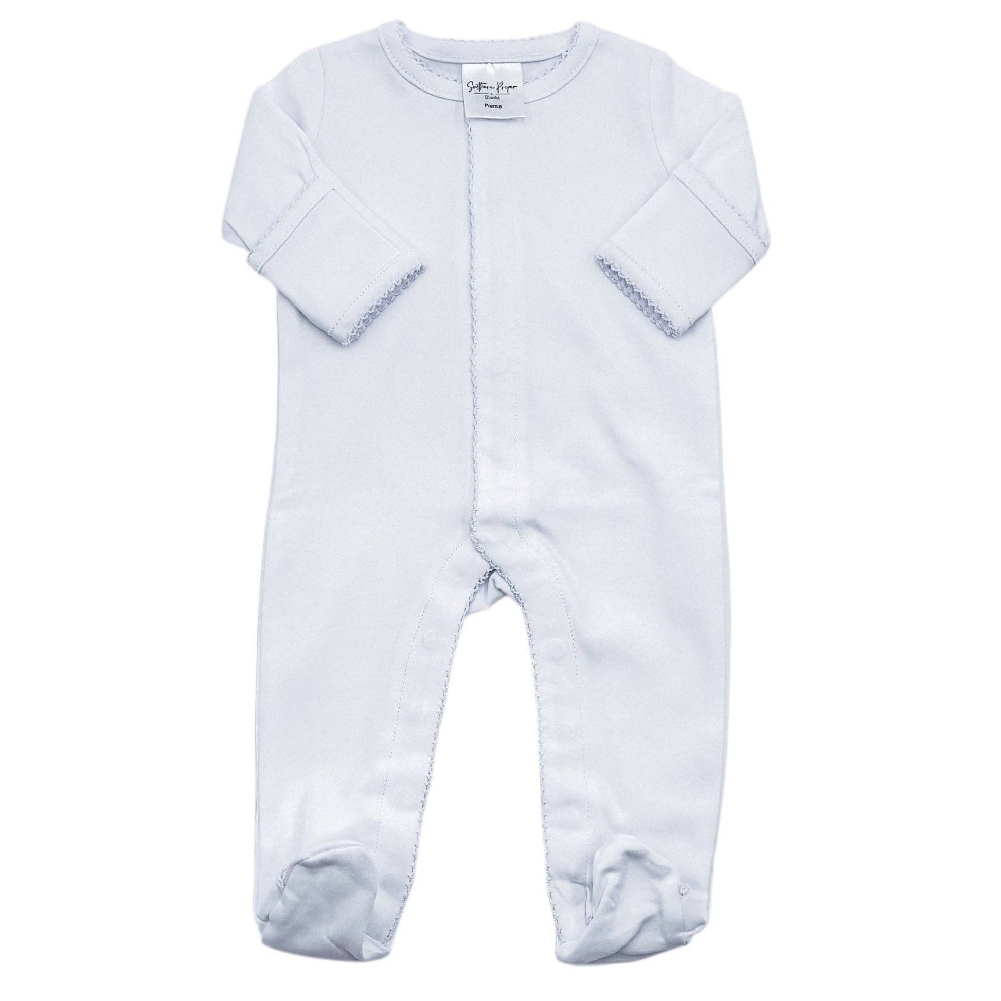 Organic Cotton Sleeper Footies - Picot Trim (assorted) - Bossy Beans