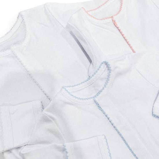Organic Cotton Sleeper Footies - Picot Trim (assorted) - Bossy Beans