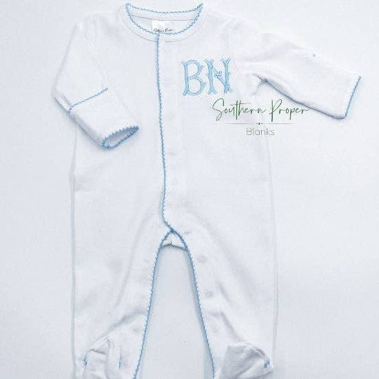 Organic Cotton Sleeper Footies - Picot Trim (assorted) - Bossy Beans