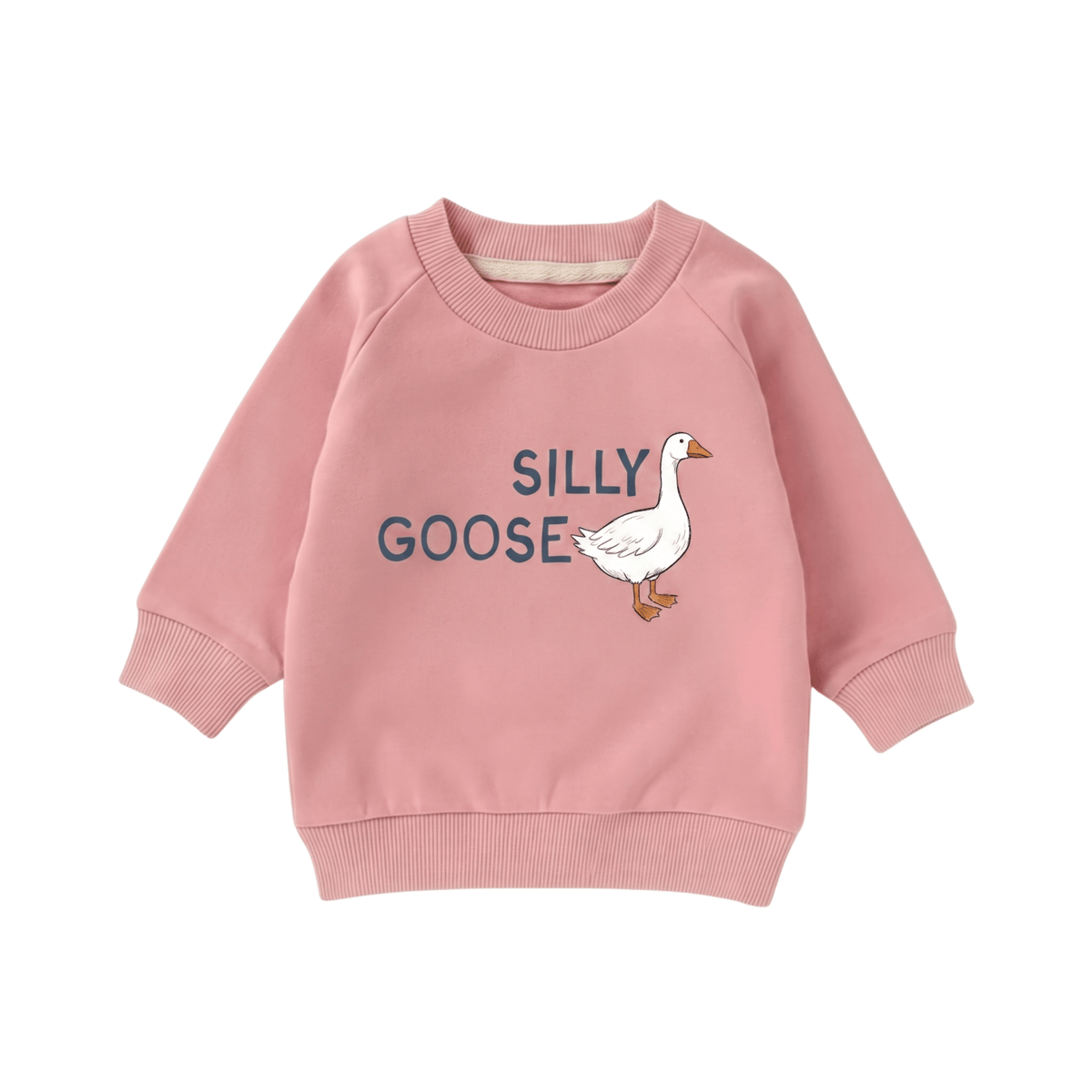 Organic Cotton Sweatshirt - Silly Goose Pink - Bossy Beans