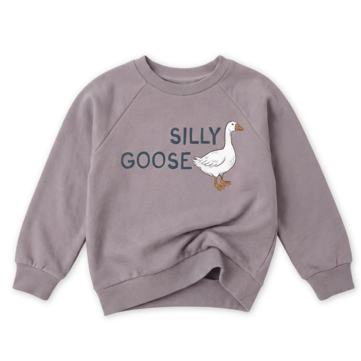 Organic Cotton Sweatshirt - Silly Goose (Sage) - Bossy Beans