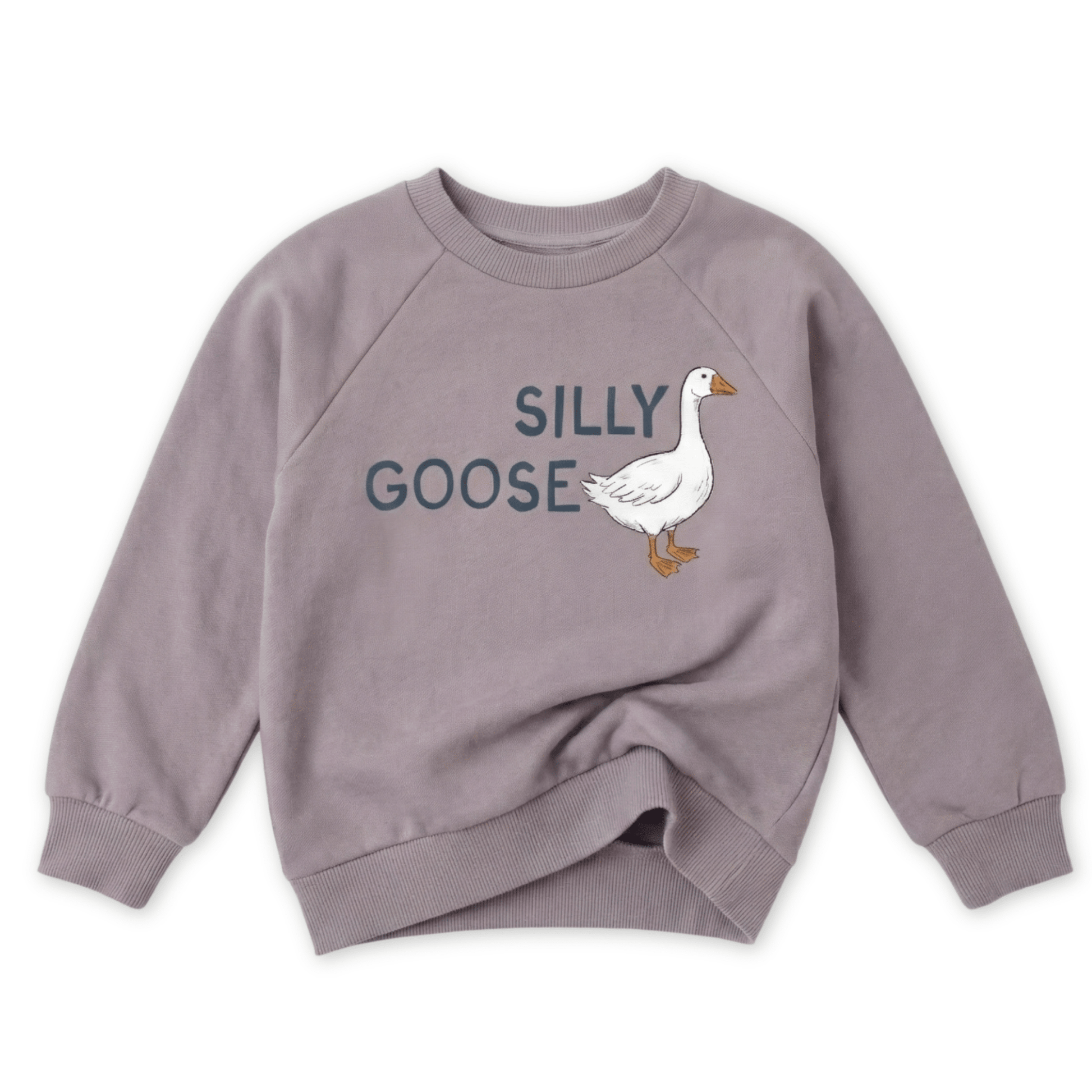 Organic Cotton Sweatshirt - Silly Goose (Sage) - Bossy Beans