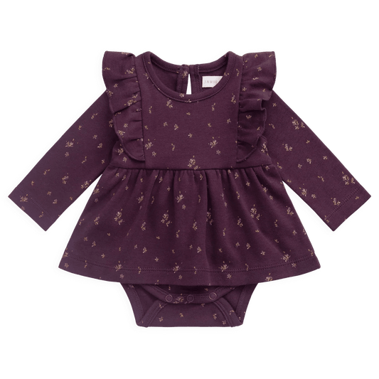Organic Cotton Vivienne Playsuit - Dina Fig - Bossy Beans
