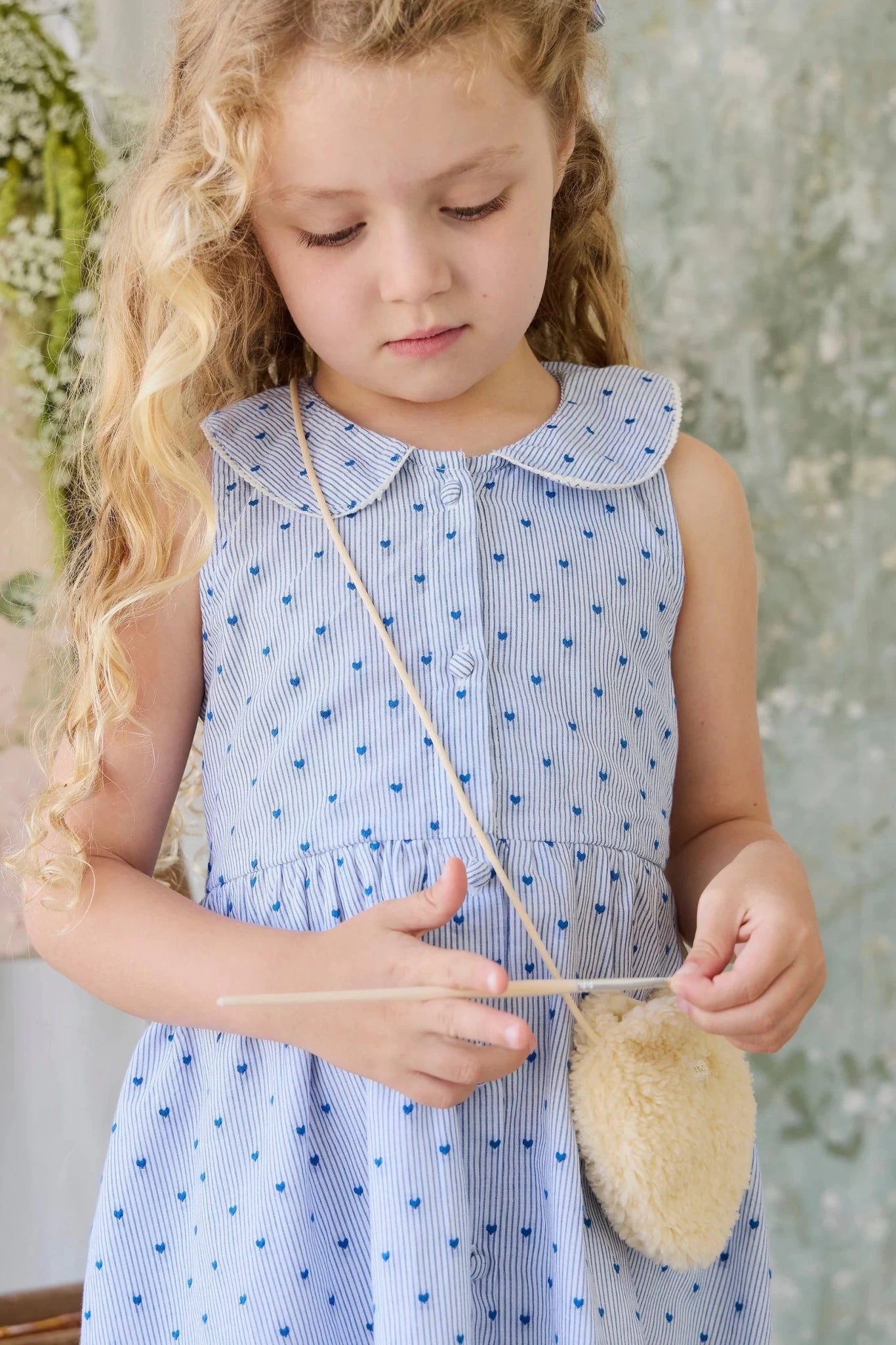 Organic Cotton Wisteria Dress - Mon Amour Stripe Indigo - Bossy Beans