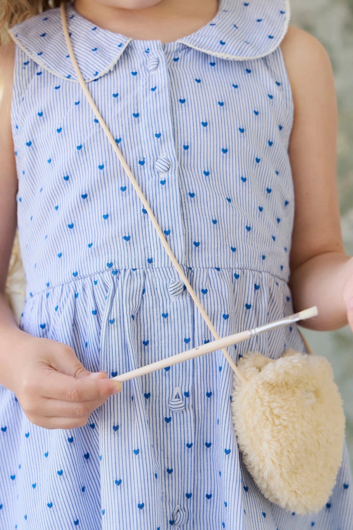 Organic Cotton Wisteria Dress - Mon Amour Stripe Indigo - Bossy Beans