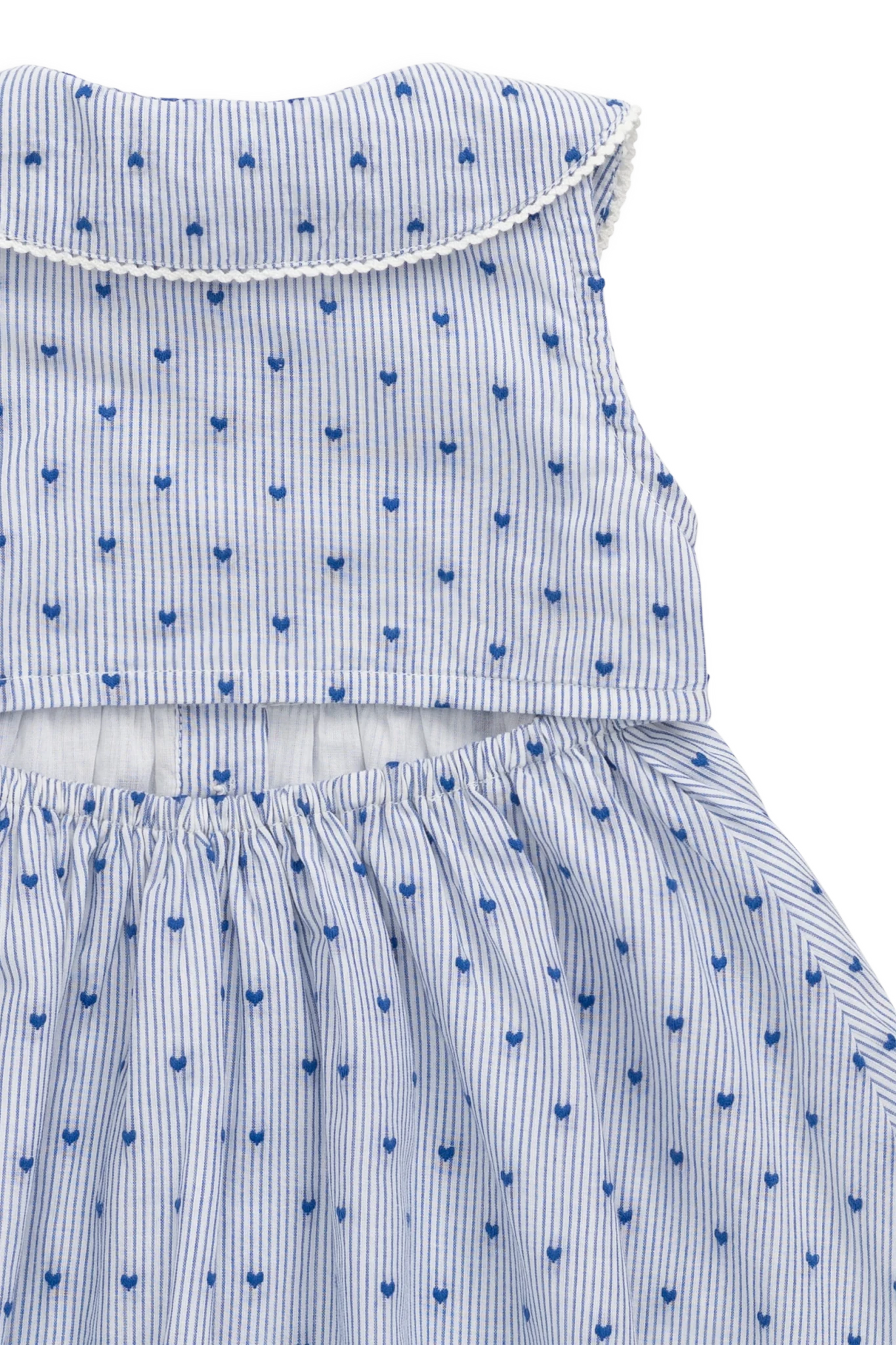 Organic Cotton Wisteria Dress - Mon Amour Stripe Indigo - Bossy Beans