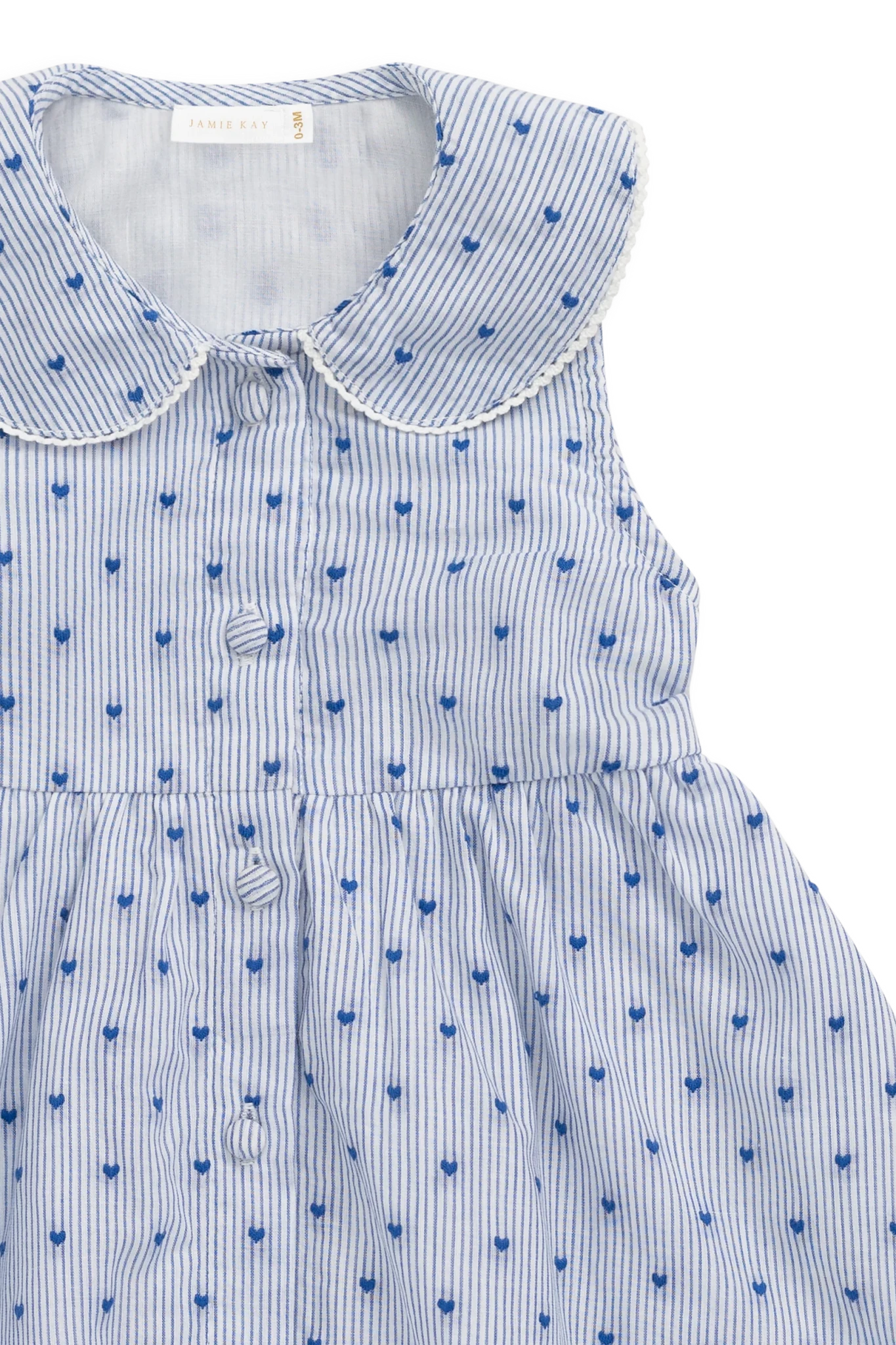 Organic Cotton Wisteria Dress - Mon Amour Stripe Indigo - Bossy Beans