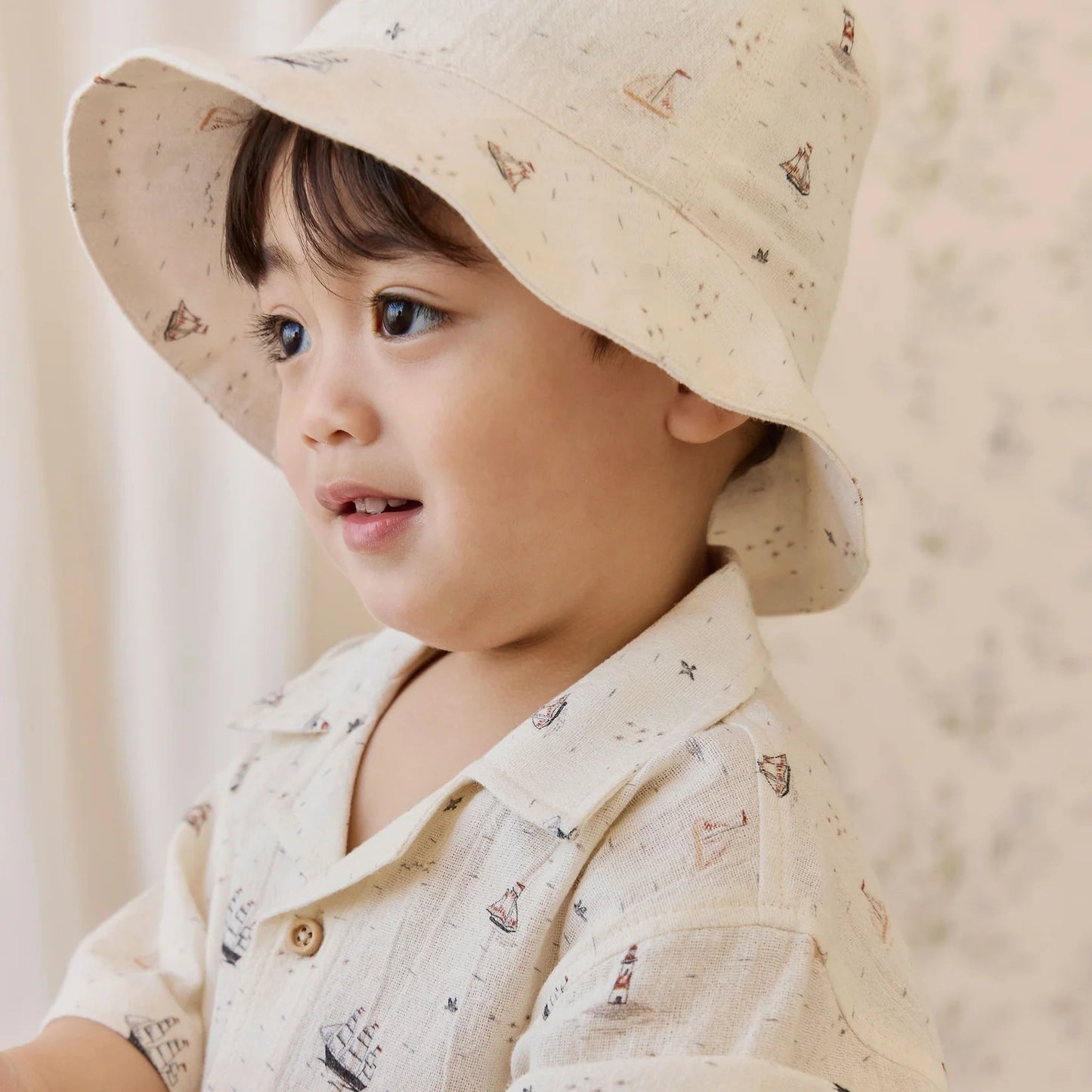 Organic Cotton Woven Bucket Hat - Sailing Day - Bossy Beans