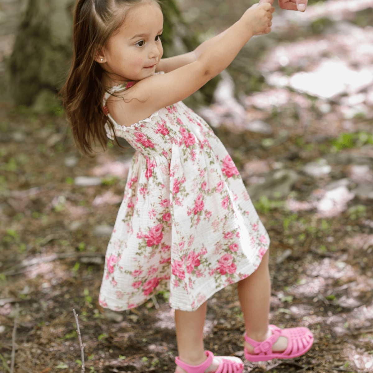 Organic Muslin Smocked Tube Dress: Country Daydream - Bossy Beans