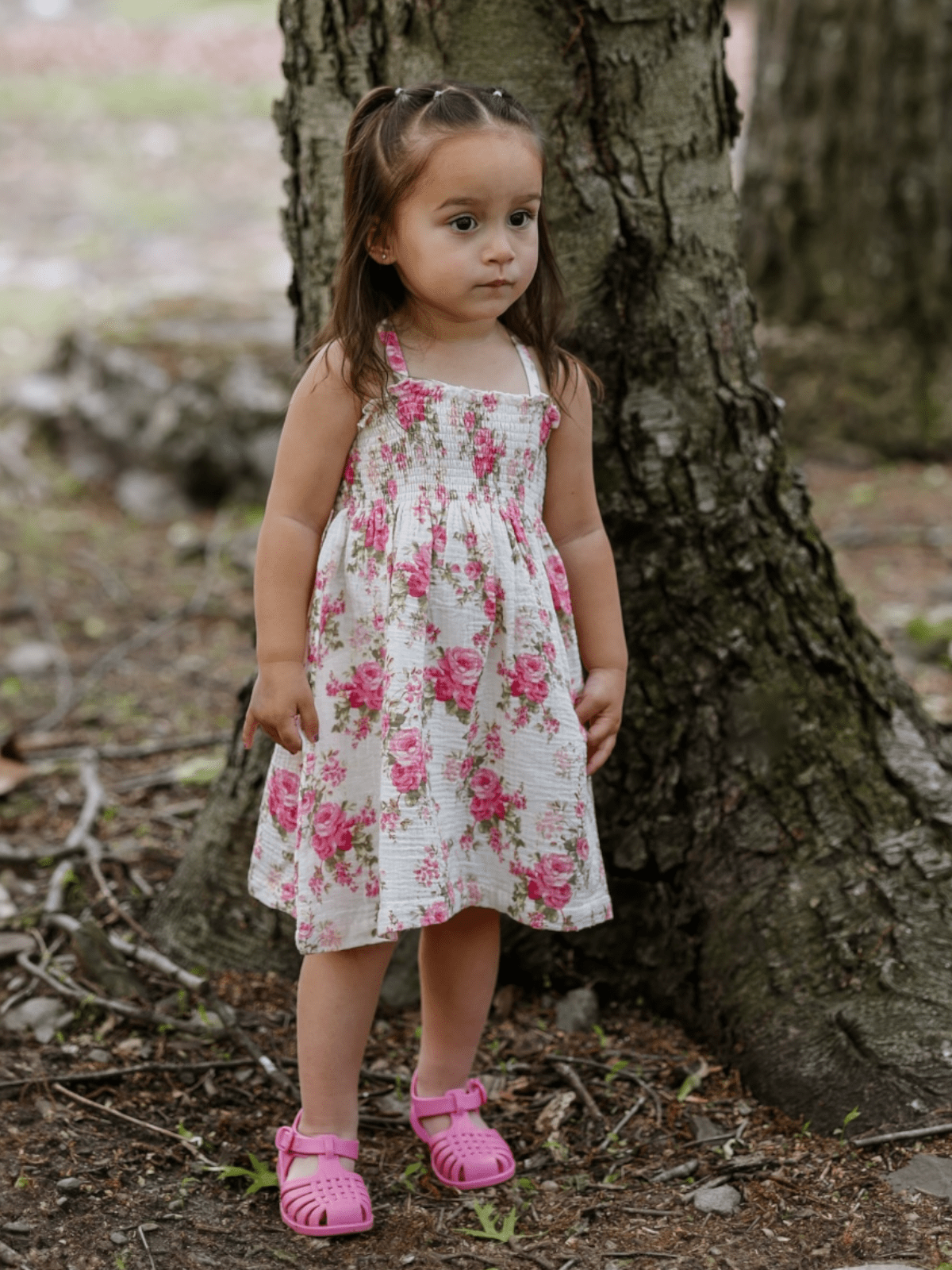 Organic Muslin Smocked Tube Dress: Country Daydream - Bossy Beans