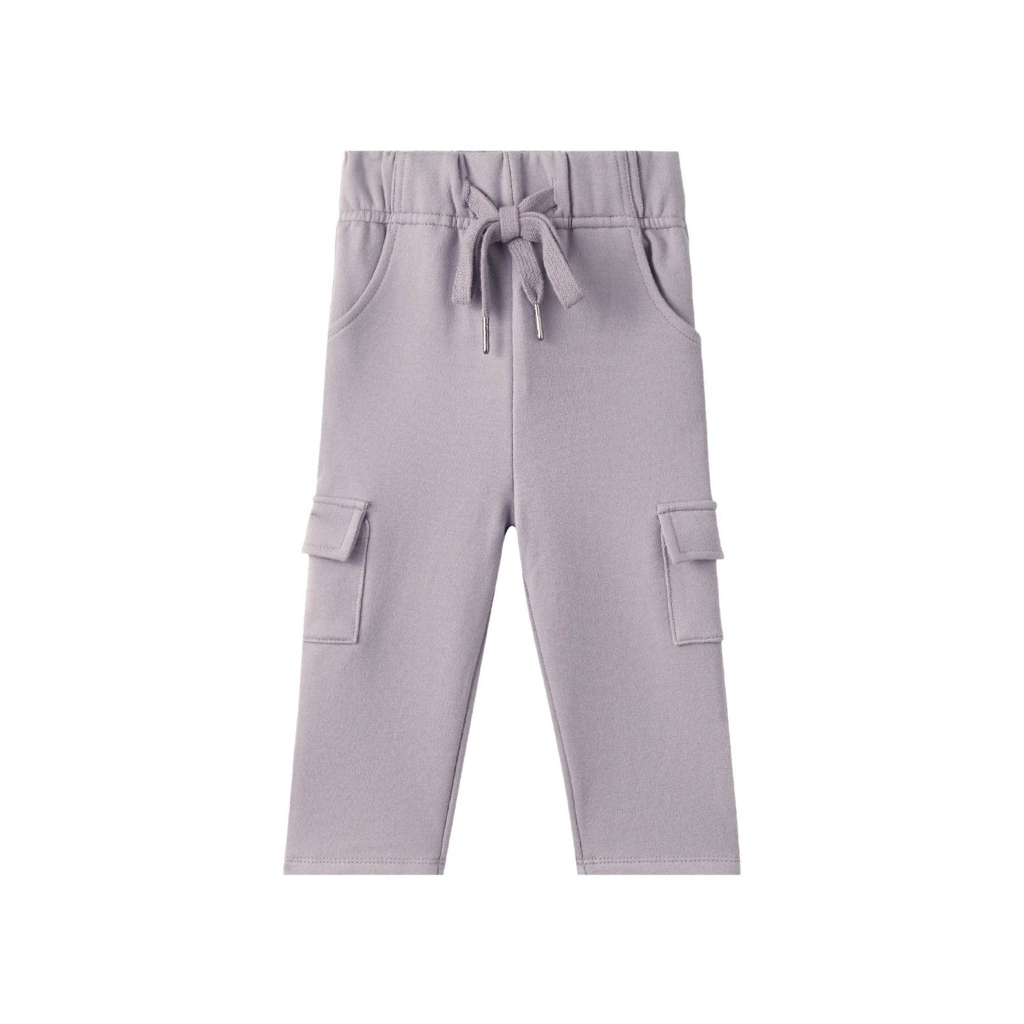 Organic Toddler Cargo Fleece Sweatpants: Grey - Bossy Beans