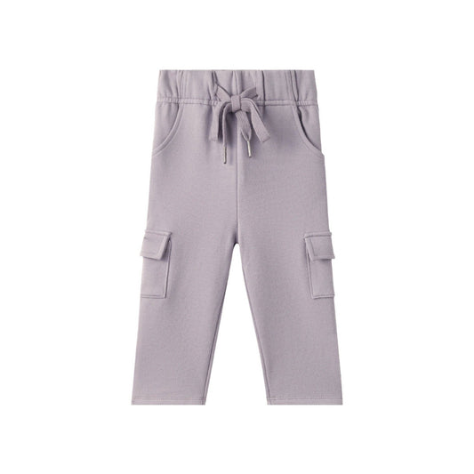 Organic Toddler Cargo Fleece Sweatpants: Grey - Bossy Beans