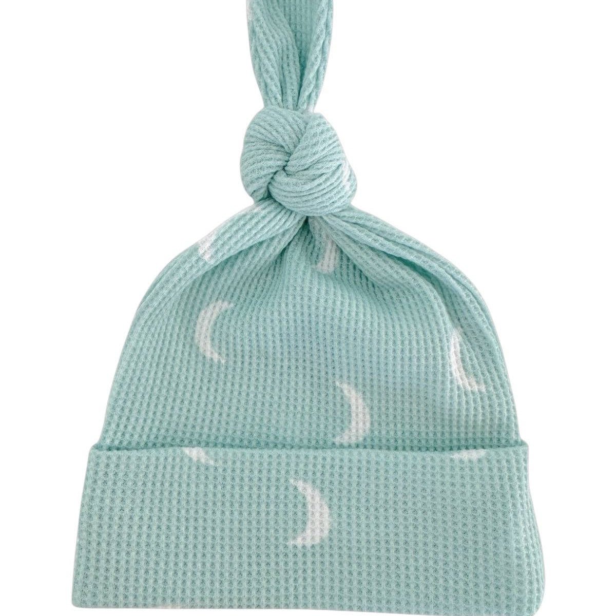 Organic Waffle Knot Beanie: Light Blue Moon - Bossy Beans