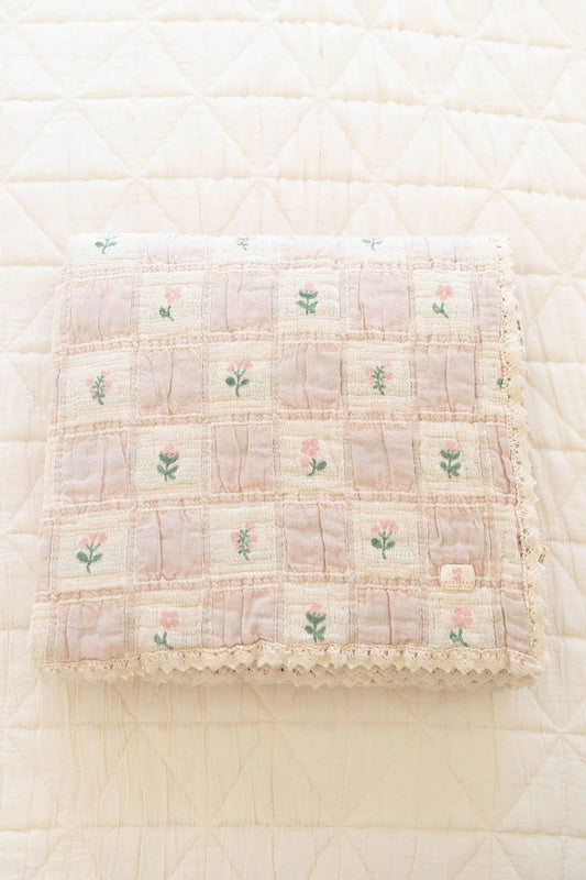 Patchwork Blanket- Fleur - Bossy Beans