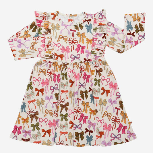 Petite Hailey - Organic Ruffle LS Dress - Bossy Beans