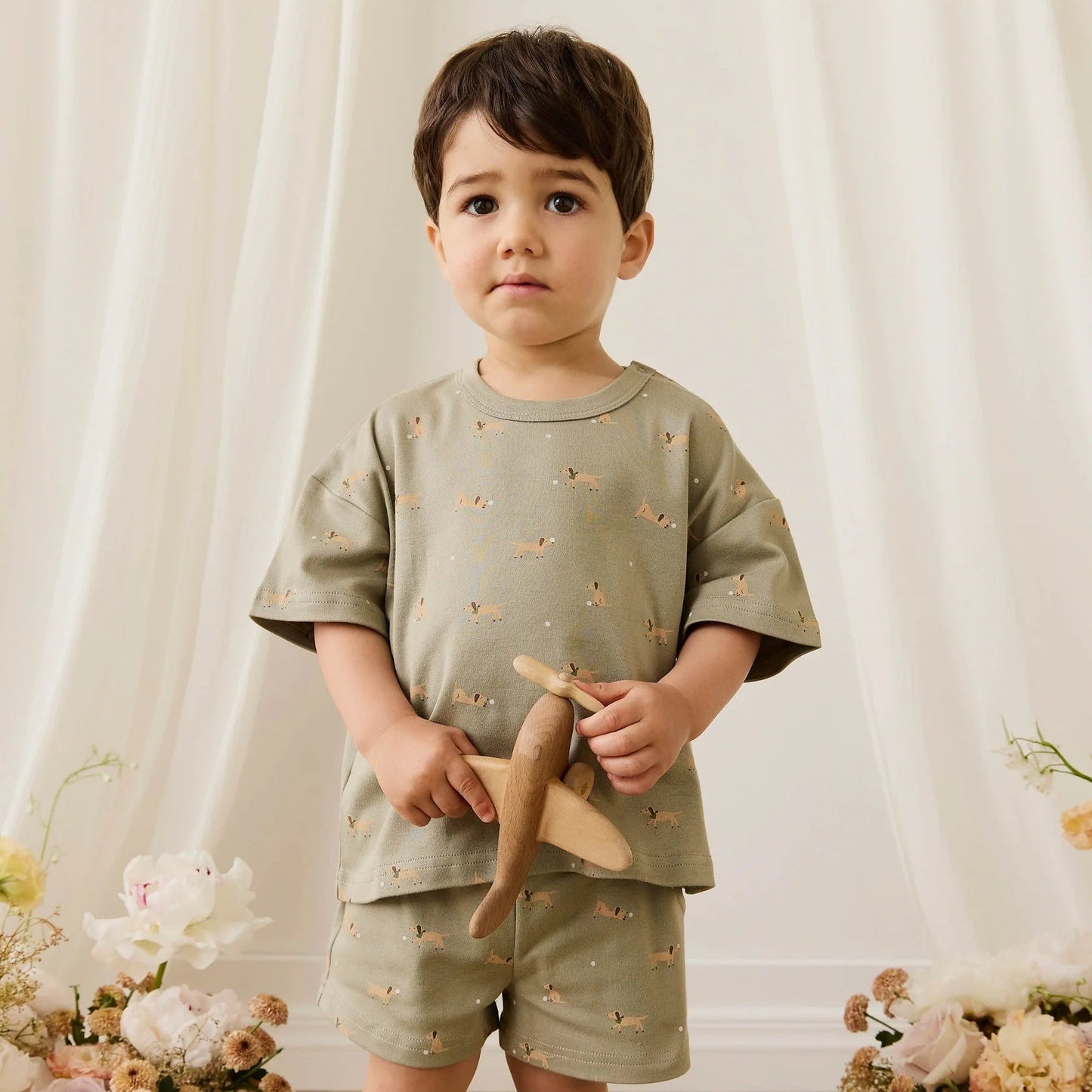 Pima Cotton Wesley Tee - Play Ball Vert - Bossy Beans