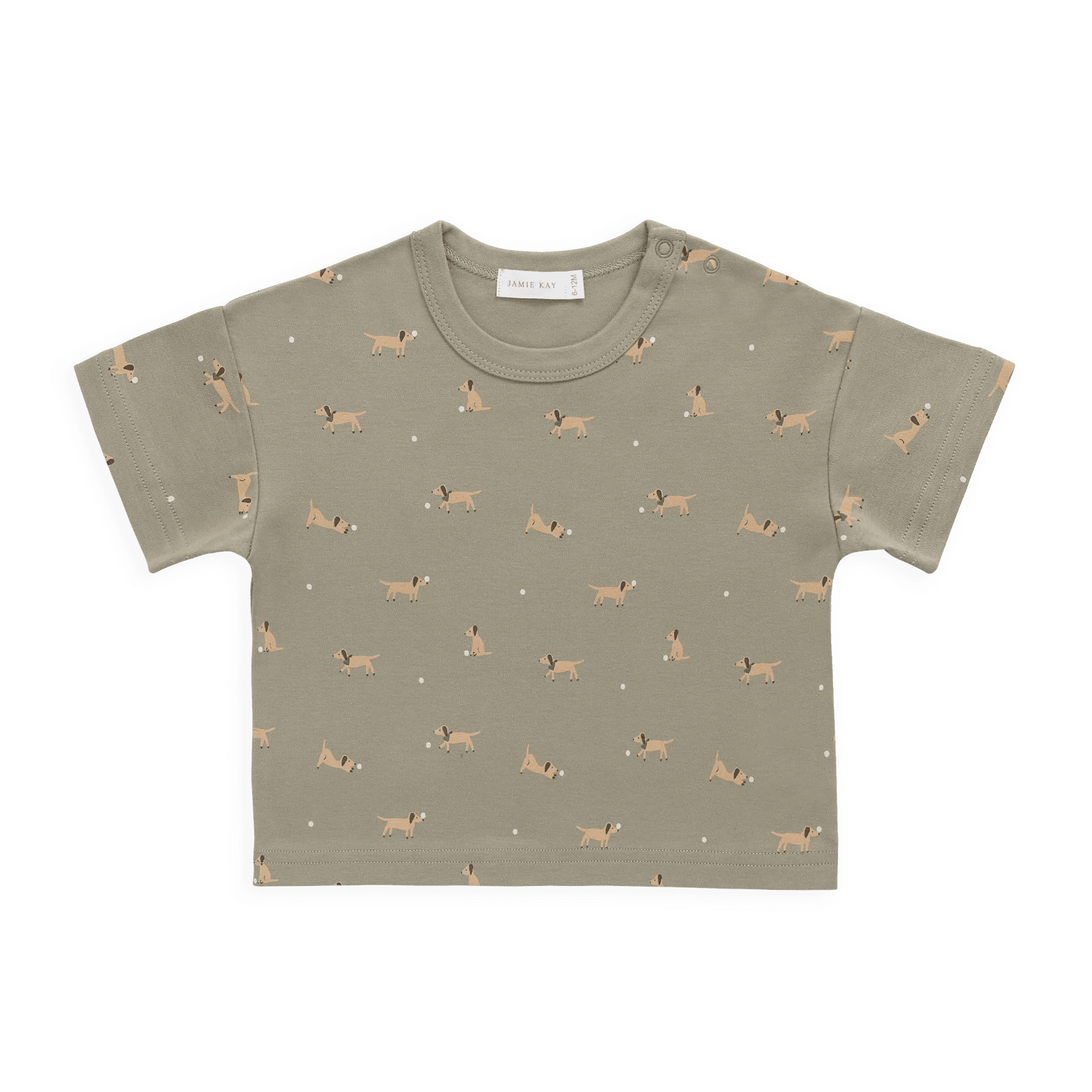 Pima Cotton Wesley Tee - Play Ball Vert - Bossy Beans