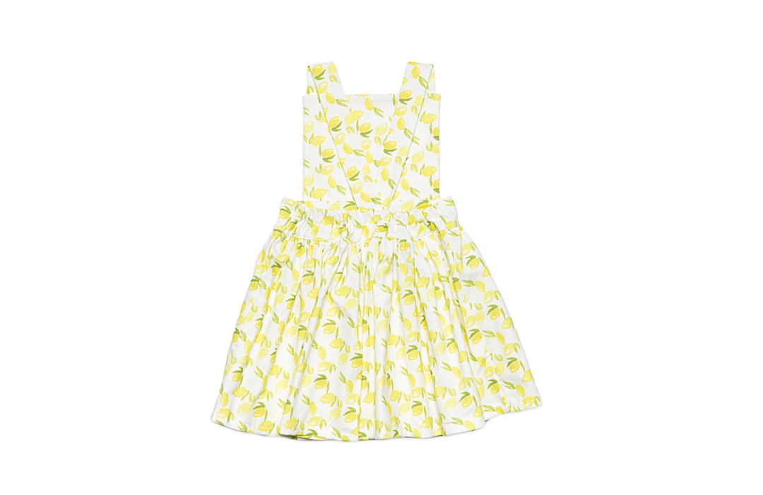 Pinafore Dress in Lemons - Bossy Beans