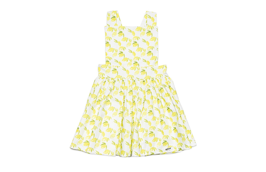 Pinafore Dress in Lemons - Bossy Beans