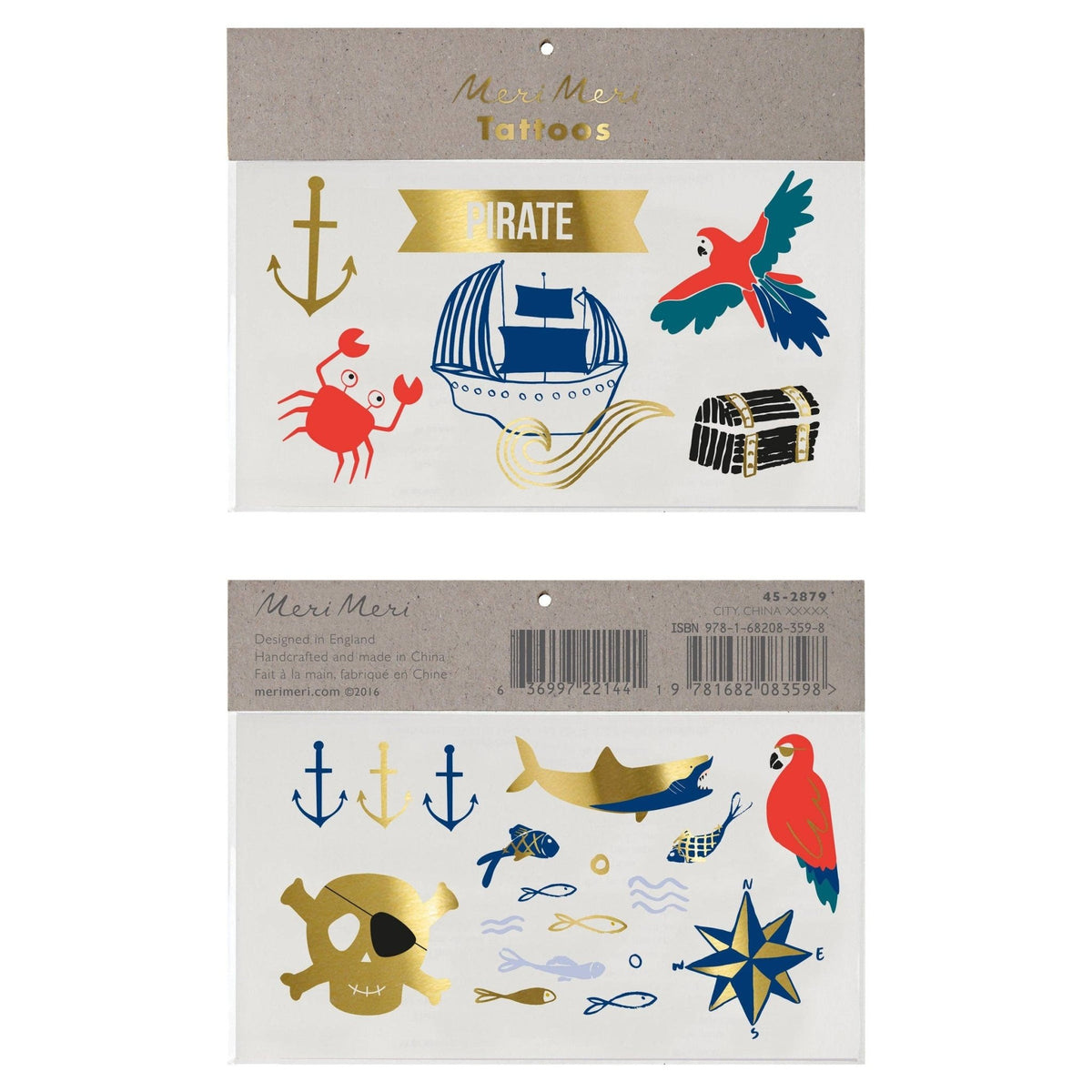 Pirate's Bounty Large Temporary Tattoos - Bossy Beans