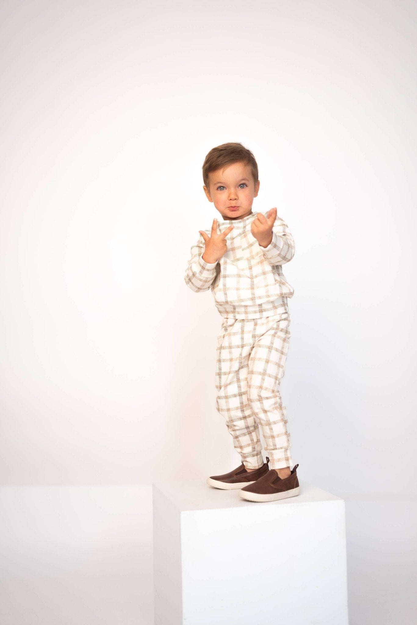 Plaid - A - Palooza Jogger Set - Bossy Beans