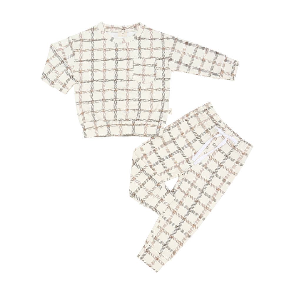 Plaid - A - Palooza Jogger Set - Bossy Beans